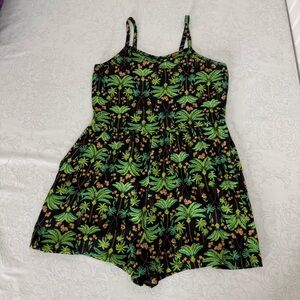 Old Navy Tropical Printed Jersey-Knit Cinch-Front Romper Size Large (10-12)